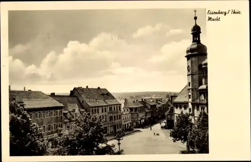 Ak Eisenberg in Thüringen, Markt, Straßenpartie