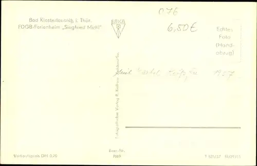 Ak Bad Klosterlausnitz in Thüringen, FDGB Ferienheim Siegfried Michl