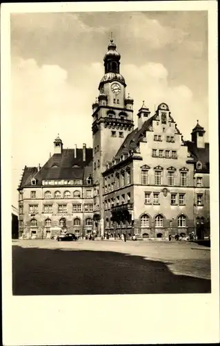 Ak Döbeln in Sachsen, Roter Platz mit Rathaus