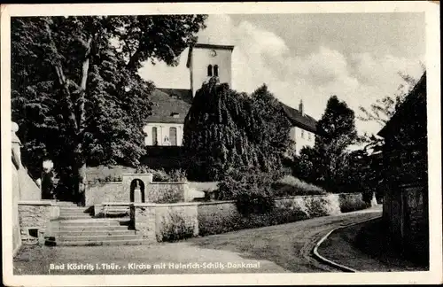 Ak Bad Köstritz in Thüringen, Kirche, Heinrich Schütz Denkmal