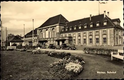 Ak Weimar in Thüringen, Bahnhof