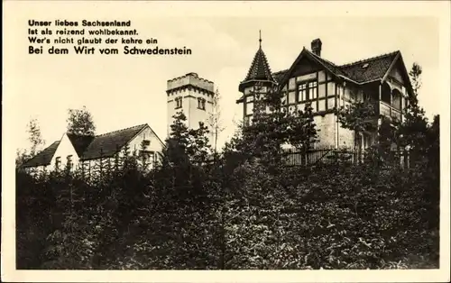 Ak Schwedenstein bei Pulsnitz, Berggasthaus