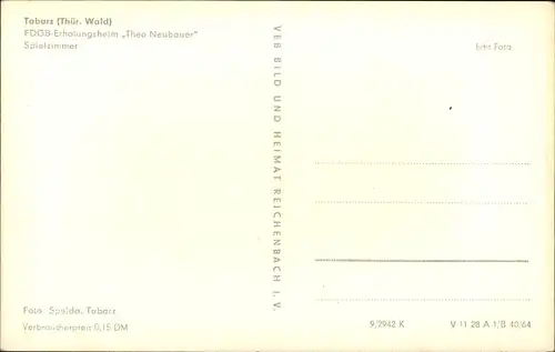 Ak Tabarz im Thüringer Wald, FDGB-Erholungsheim Theo Neubauer, Spielzimmer