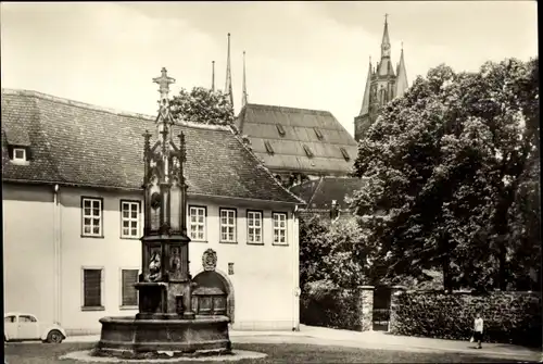 Ak Erfurt in Thüringen, Hermannsplatz mit Blick zum Dom