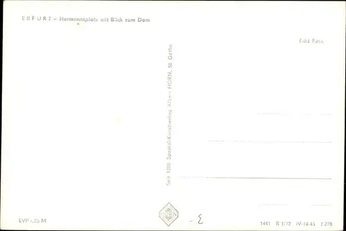 Ak Erfurt in Thüringen, Hermannsplatz mit Blick zum Dom