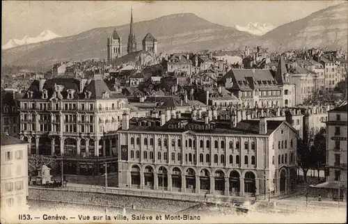 Ak Genève Genf Stadt, Vue sur la Ville, Salève und Mont Blanc