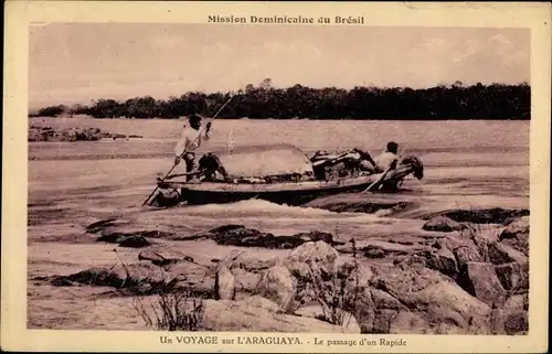Ak Brasilien, Un Voyage sur L'Araguaya, Le passage d'un Rapide