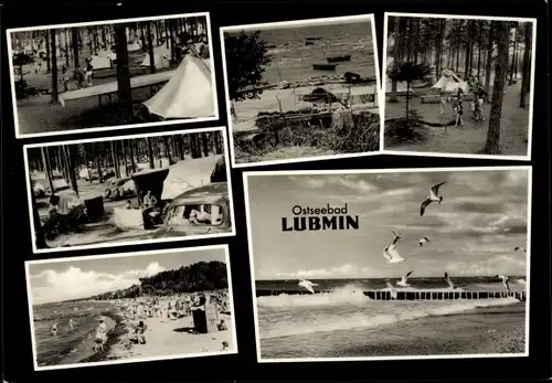 Ak Ostseebad Lubmin Vorpommern, Strandpartie, Campingplatz