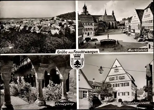 Ak Feuchtwangen in Mittelfranken, Marktplatz, Kreuzgang, Heimatmuseum