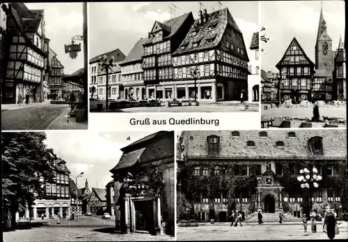 Ak Quedlinburg im Harz, Rathaus, Blick zum Markt, Am Markt