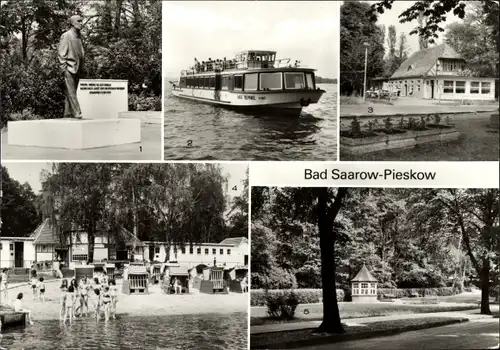Ak Pieskow Bad Saarow in der Mark, Seebad, HO-Gaststätte Pechhütte, Fahrgastschiff Max Behnke