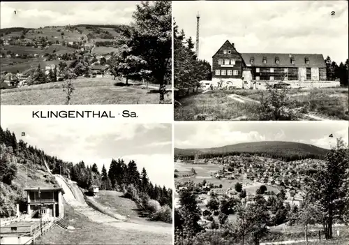 Ak Klingenthal im Vogtland Sachsen, Blick zum Aschberg, Mittelberg, Aschbergschanze