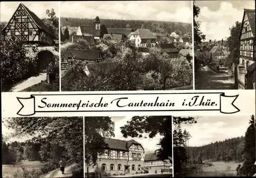 Ak Tautenhain in Thüringen, Gaststätte Kanone, Kulturhaus, Panorama, Teilansichten