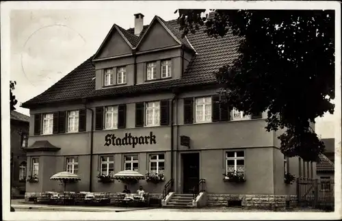 Ak Wanfried an der Werra Hessen, Hotel und Gasthaus zum Stadtpark