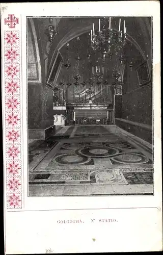 Ak Jerusalem Israel, Golgota, X Statio