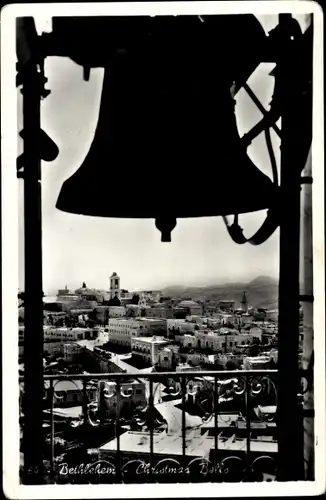 Postkarte Bethlehem Palästina, Weihnachtsglocken