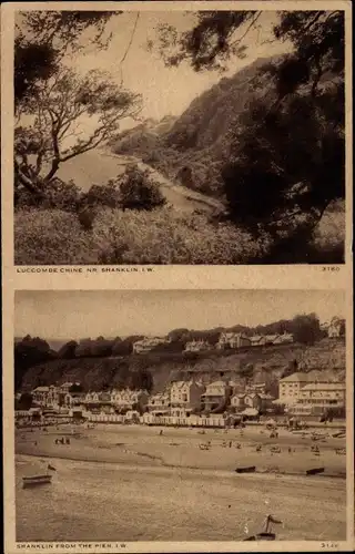 Ak Shanklin Isle of Wight England, Luccombe Chine, vom Pier