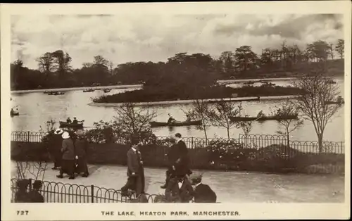 Ak Manchester England, The Lake, Heaton Park