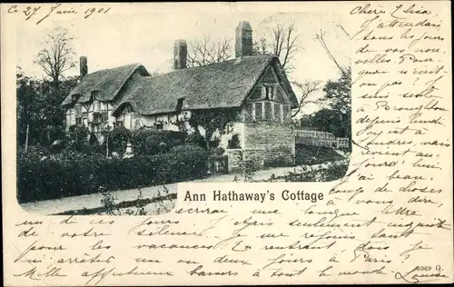 Ak Stratford upon Avon Warwickshire England, Ann Hathaway's Cottage