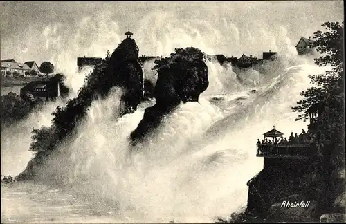 Ak Schaffhausen am Rhein Schweiz, Partie am Rheinfall