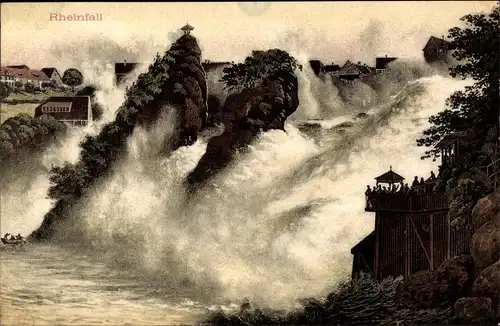 Ak Schaffhausen am Rhein Schweiz, Partie am Rheinfall