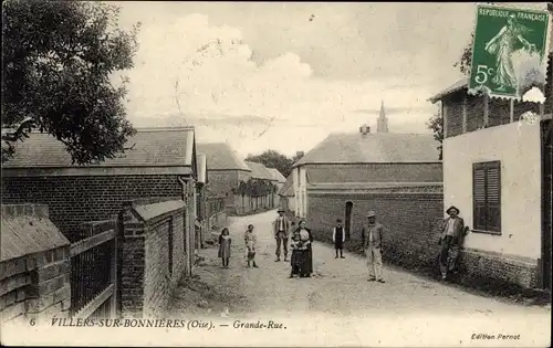 Ak Villers sur Bonnières Oise, Grande Rue