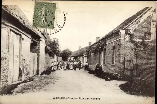 Ak Warluis Oise, Rue des Noyers