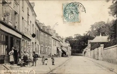 Ak Vineuil Oise, Route de Senlis