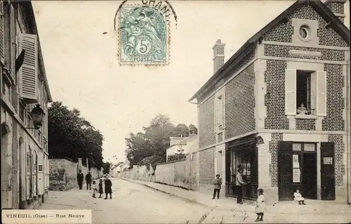 Ak Vineuil Oise, Rue Neuve