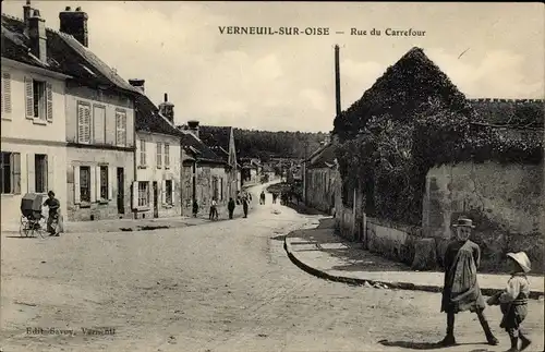 Ak Verneuil Oise, Rue du Carrefour