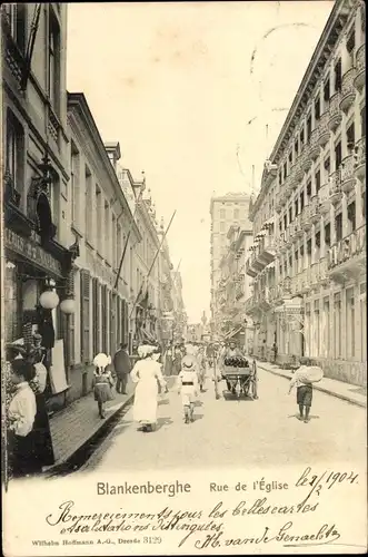 Ak Blankenberghe Blankenberge Westflandern, Rue de l&#39;Eglise