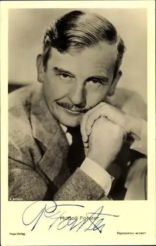 Ak Schauspieler Rudolf Forster, Portrait, Autogramm