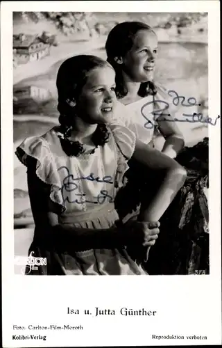 Ak Schauspielerinnen Isa Günther und Jutta Günther, Autogramm