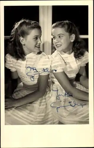 Ak Schauspielerinnen Isa Günther und Jutta Günther, Autogramm