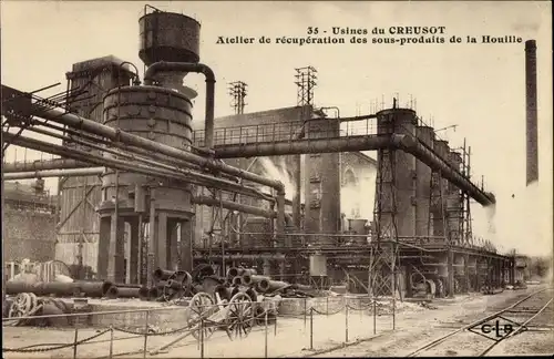 Ak Le Creusot Saône et Loire, Schneider-Fabriken, Werkstatt zur Rückgewinnung von Nebenprodukten