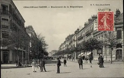 Ak Chalon sur Saône Saône et Loire, Boulevard de la République