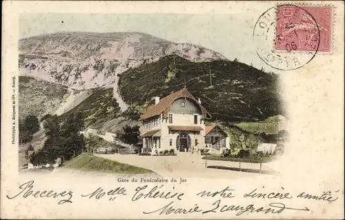 Ak Lourdes Hautes Pyrénées, Standseilbahn Jer