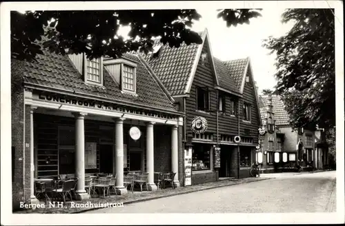 Ak Bergen Nordholland Niederlande, Raadhuisstraat, Lunchroom