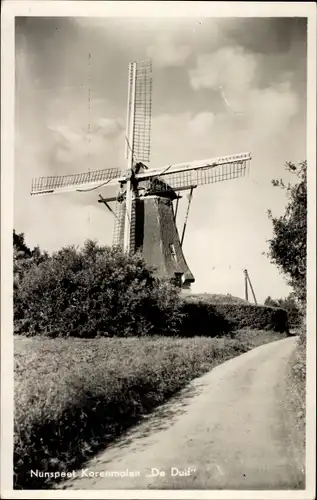 Ak Nunspeet Gelderland, Korenmolen De Duif