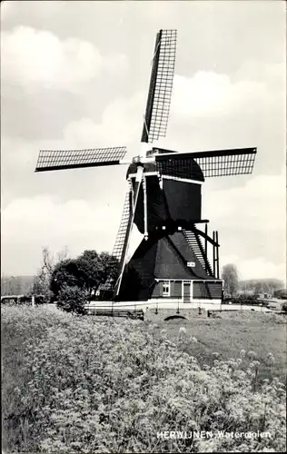 Ak Herwijnen Gelderland Niederlande, Watermolen