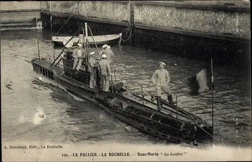 Ak La Pallice Rochelle Charente Maritime, Französisches U Boot, La Loutre