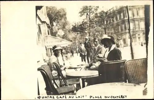 Foto Ak Paris IV., Place du Chatelet, Cafe