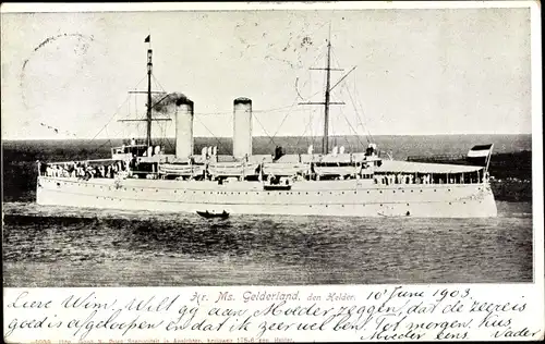 Ak Niederländisches Kriegsschiff, Hr. Ms. Gelderland