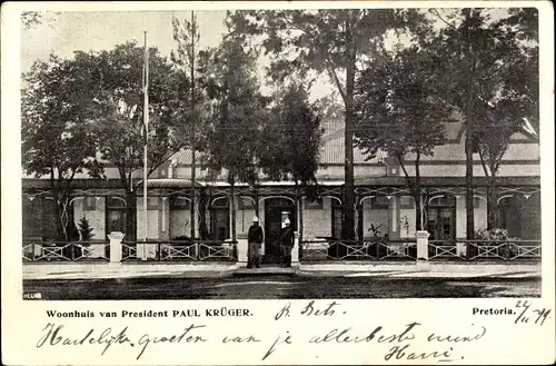 Ak Pretoria Südafrika, Woonhuis von Präsident Paul Kruger
