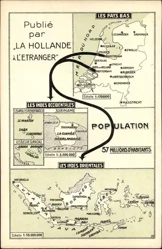 Landkarten Ak Holland im Ausland, Westindien, Ostindien, Niederlande