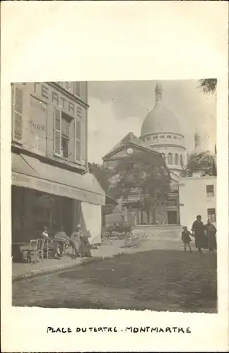 Foto Ak Paris XVIII., Place du Tertre, Sacre Coeur