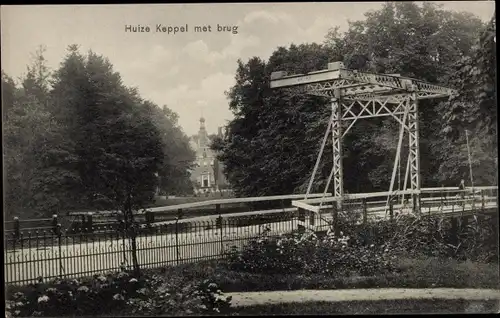 Ak Laag Keppel Gelderland, Huize Keppel met brug
