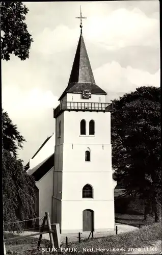 Ak Slijk Ewijk Gelderland, Ned. Herv. Kerk anno 1300