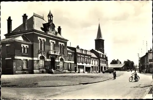 Ak Grenay Pas de Calais, Place Pasteur und das Rathaus