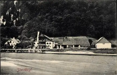 Ak Tirol, Steinkogel, Straßenpartie, Häuser